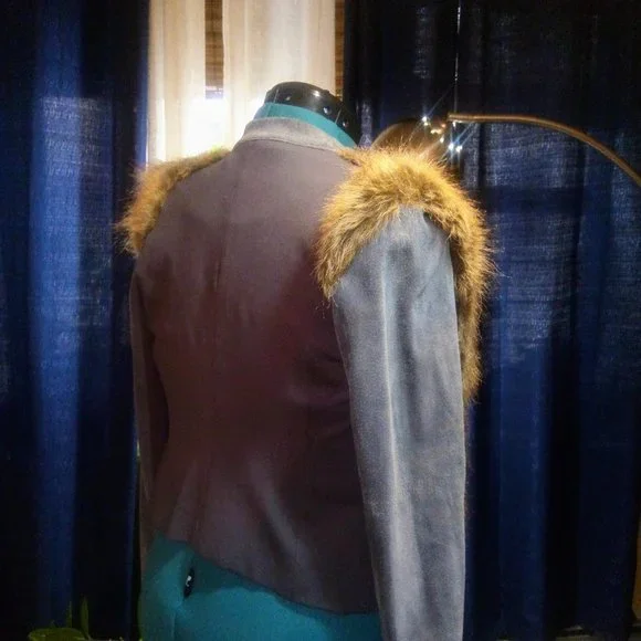 Twelfth Street by Cynthia Vincent Faux Fur Front and Suede Jacket Sz 6 - Picture 11 of 16